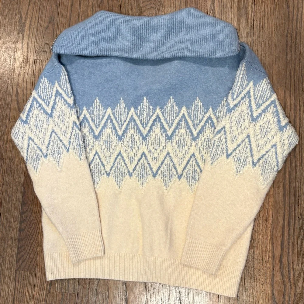 NWT Varley Hedda Fairisle Half-Zip Knit, Size M - Picture 3 of 8